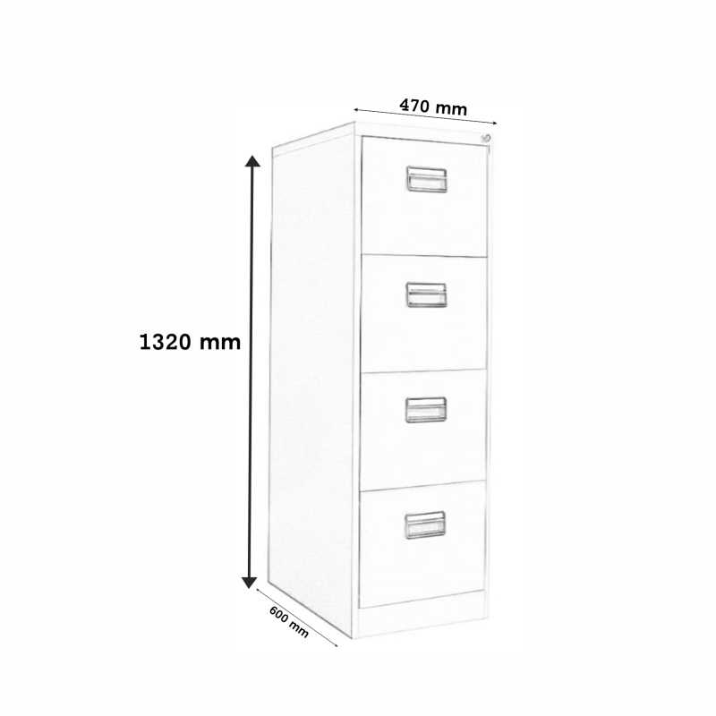 4-Drawers Steel Cabinet - Image 3