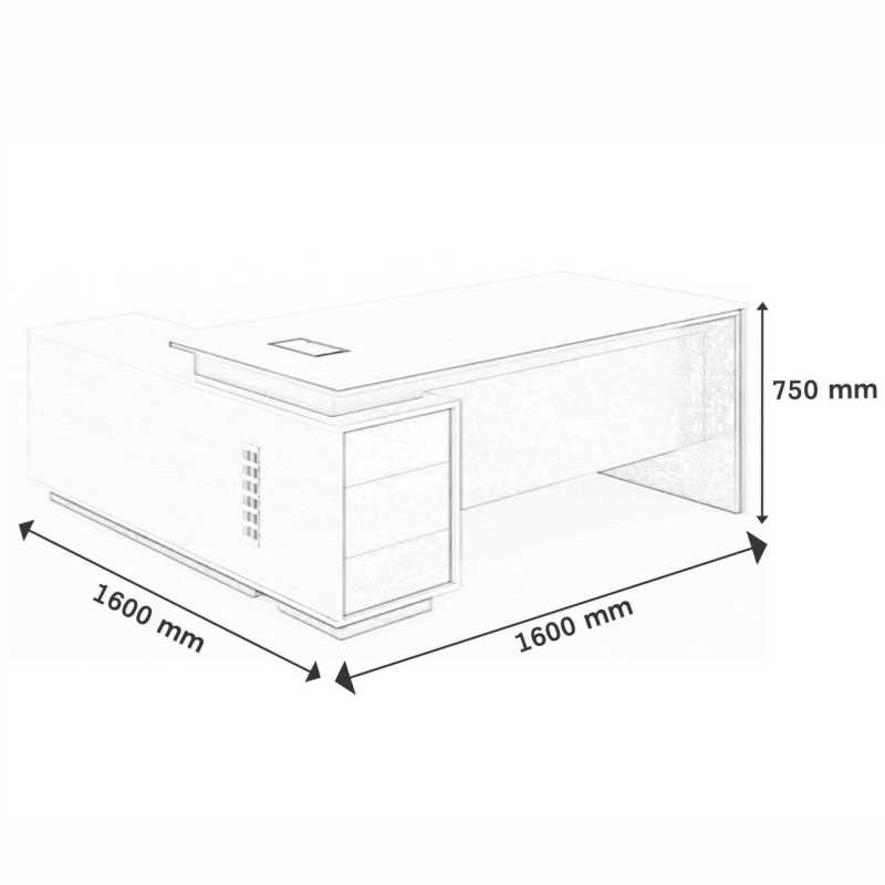 Zoe 1600mm executive boss office desk - Image 2
