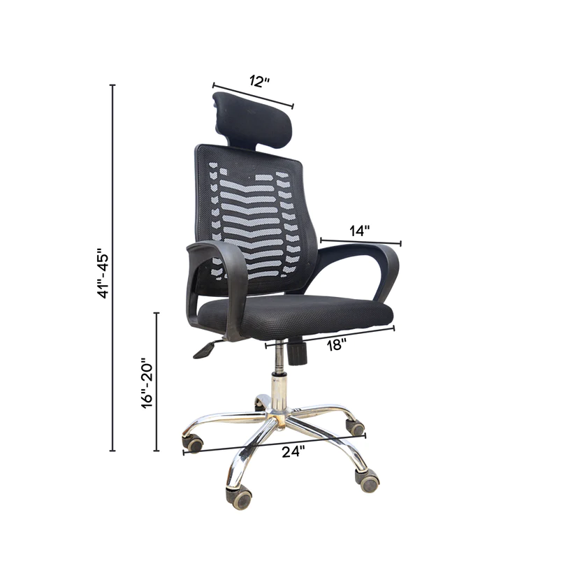 headrest office seat, ergonomic office chair, comfortable office chair, supportive office chair, adjustable headrest, high-back design, breathable mesh backrest, lumbar support