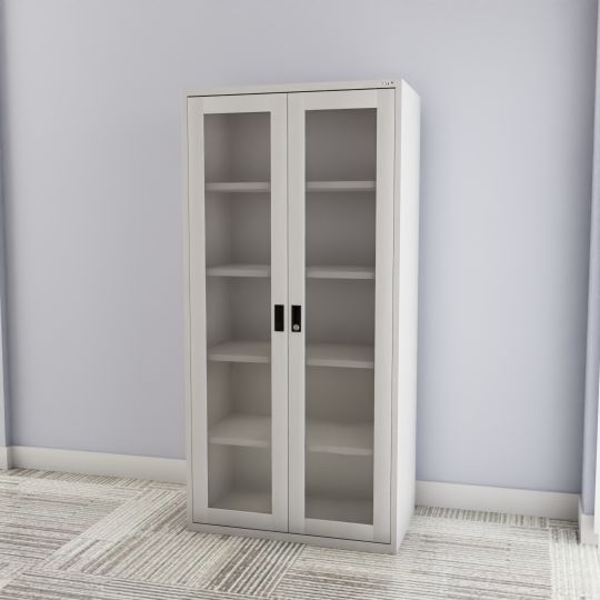 2-door full glass office cabinet, full glass cabinet, office cabinet