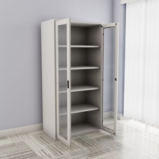 2-door full glass office cabinet, full glass cabinet, office cabinet