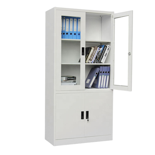 2-door half glass metallic cabinet