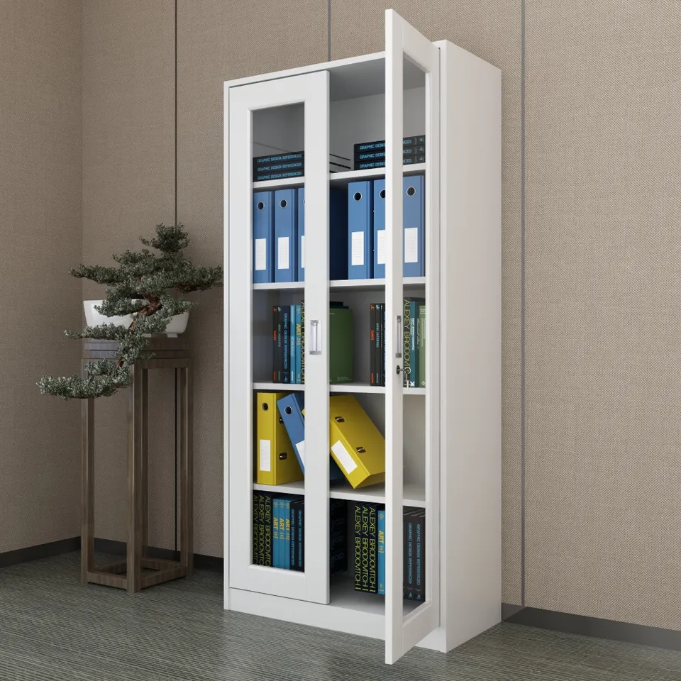 Full-glass metallic office cabinet, filing cabinet, metallic office cabinet, full glass cabinet