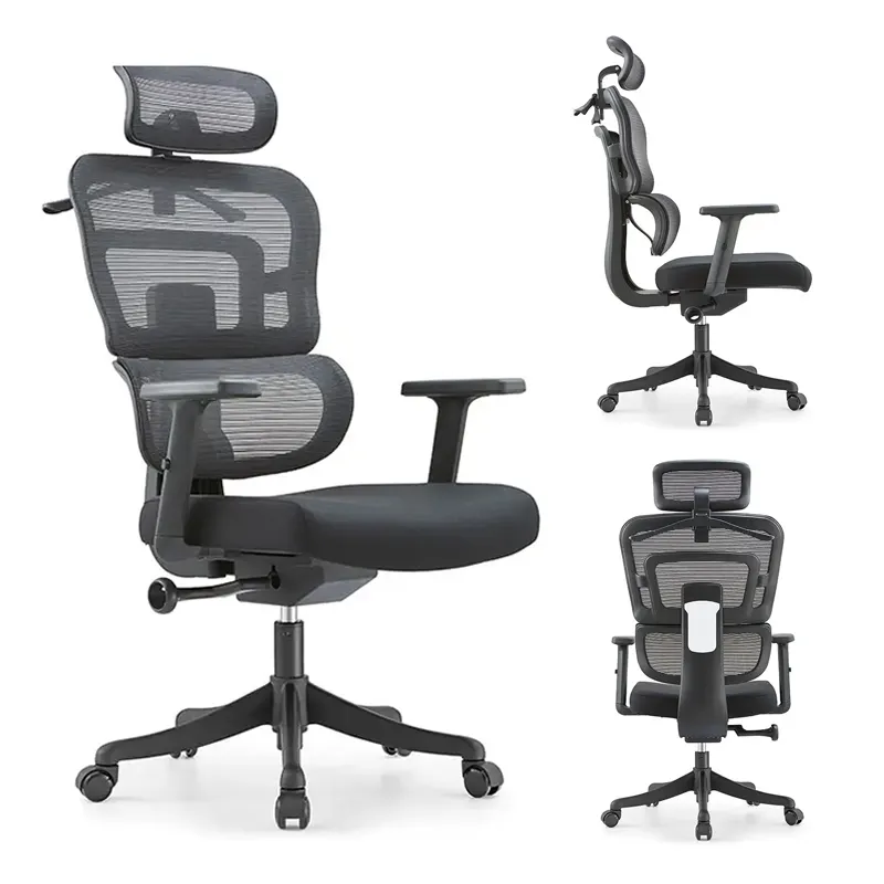 Ergonomic mesh-back office chair