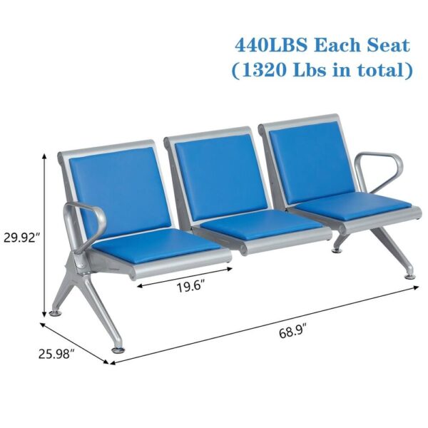 3-linked Heavy-Duty Waiting Bench