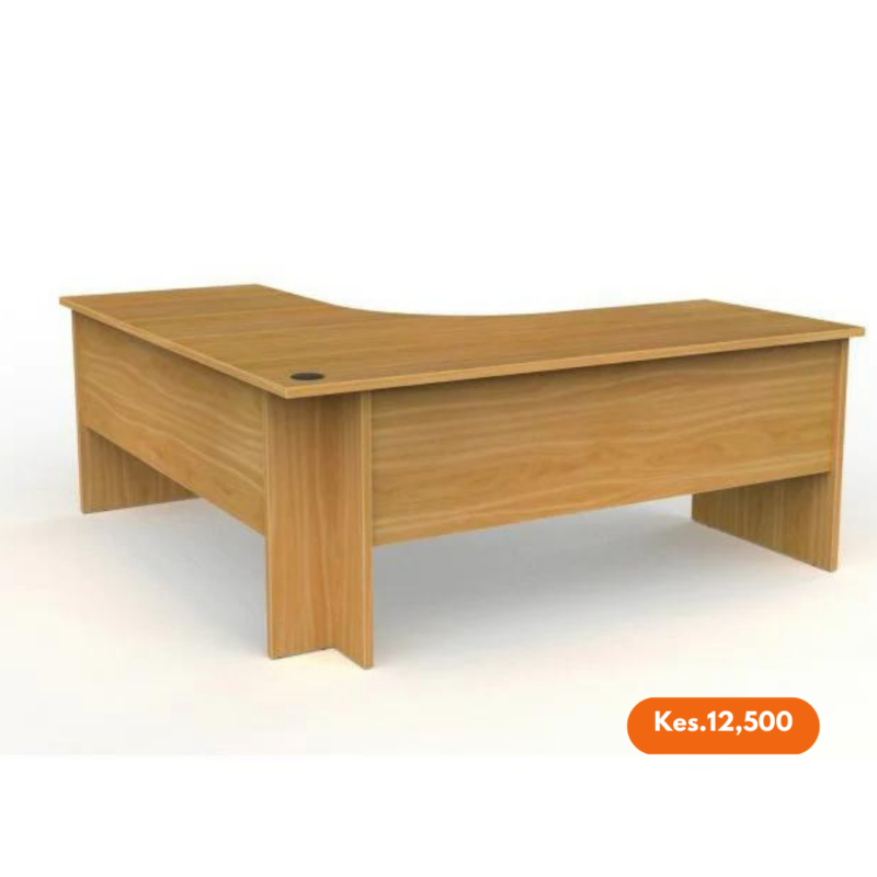 Curved Beech Executive Office Desk