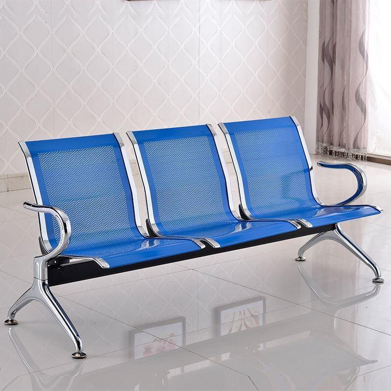 Non-padded metallic waiting bench
