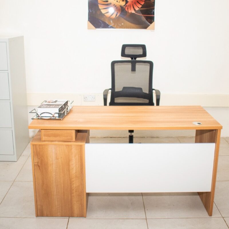 Modern office table, spacious work surface, ample storage space desk, built-in wire management, high-quality materials, home office desk, Furniture Land Kenya, Modern 1200mm Office Table