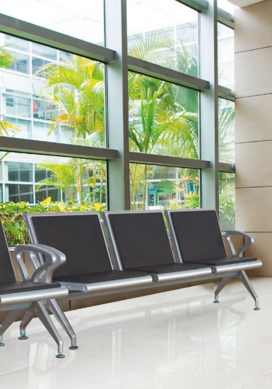 three-seat waiting, reception bench, lobby bench, public seating, Three Seater Waiting Bench