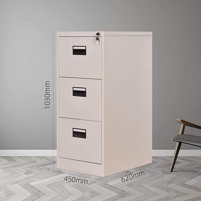 A4 File 3 Drawer Vertical Storage Cabinet, 3 drawer cabinet, metal filing cabinet, durable cabinet, scratch-resistant cabinet, lockable cabinet, stylish cabinet, modern cabinet, office cabinet, home office cabinet
