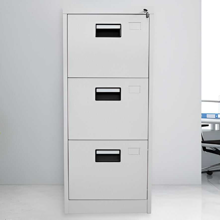 A4 File 3 Drawer Vertical Storage Cabinet, 3 drawer cabinet, metal filing cabinet, durable cabinet, scratch-resistant cabinet, lockable cabinet, stylish cabinet, modern cabinet, office cabinet, home office cabinet