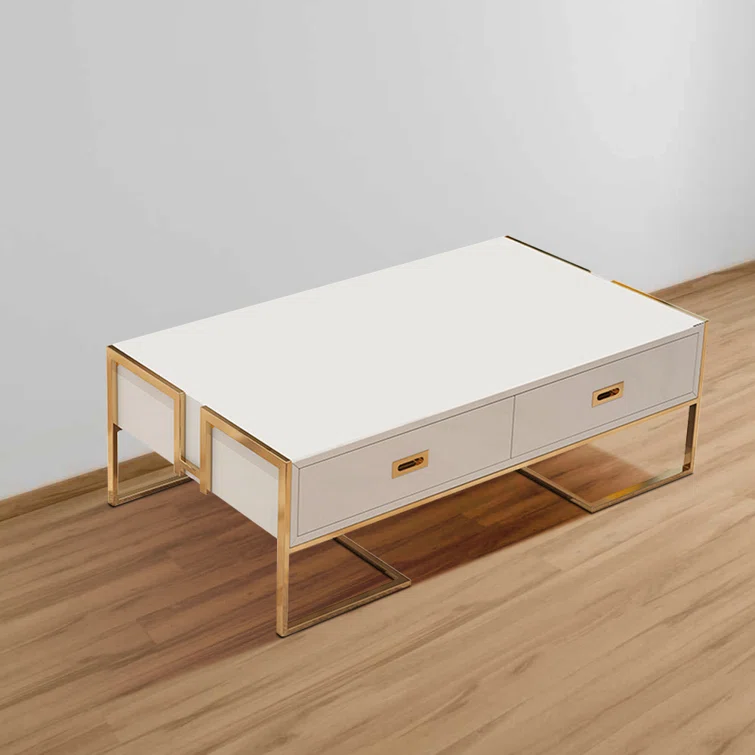Glossy Finish Wooden Coffee Table, coffee table, modern coffee table, coffee table with storage, living room coffee table