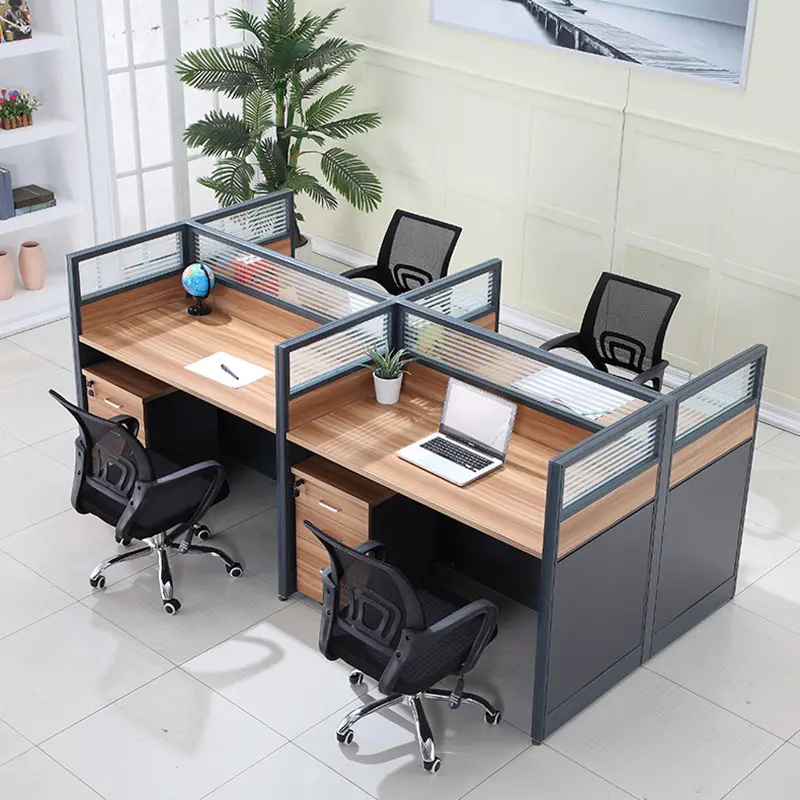 4-way modular office workstation, 4 way workstation for office, Rectangular 4 Person Partition Desk, 4 way workstation in kenya, 4 way workstation LY-355 SM\, home office 4 way workstation, Multi-Functional Office Workstation, wooden 4 way workstation
