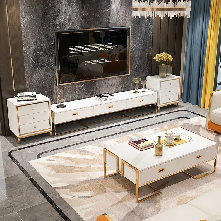 Glossy Finish Wooden Coffee Table, coffee table, modern coffee table, coffee table with storage, living room coffee table