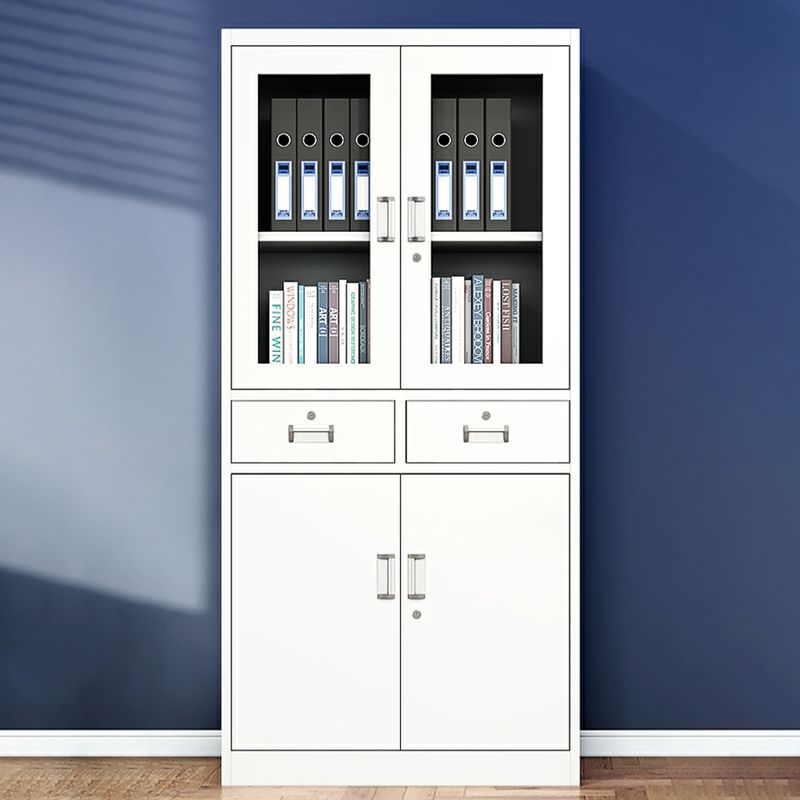 Steel Lockable File Cabinet with 2 Drawers, Half Glass Metallic Office Cabinet, Office Storage Cabinet with Glass Door, office cabinet, cabinet for office, metallic cabinet, half glass cabinet