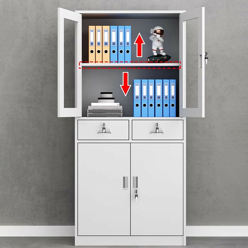 Steel Lockable File Cabinet with 2 Drawers, Half Glass Metallic Office Cabinet, Office Storage Cabinet with Glass Door, office cabinet, cabinet for office, metallic cabinet, half glass cabinet
