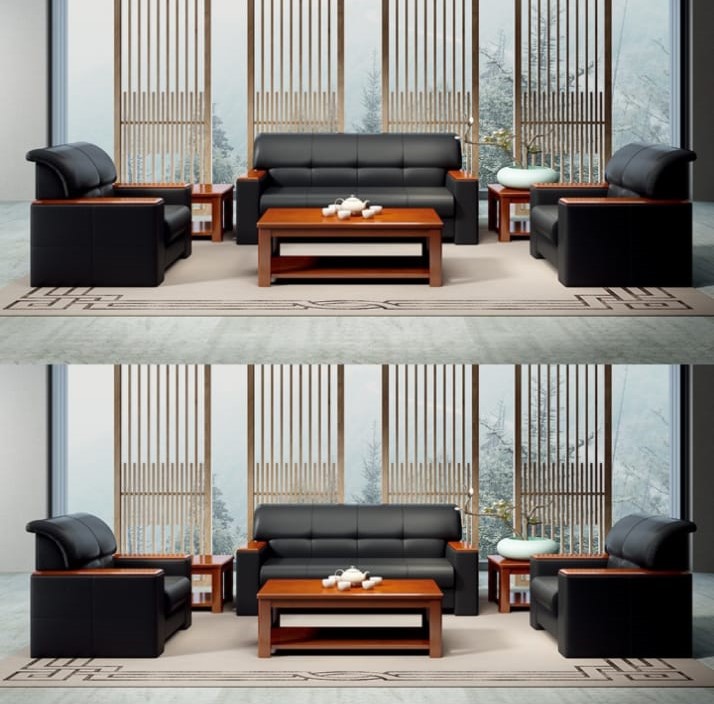 5 Seater Office Sofa Set in leather, 5-Seater Leather Office Sofa, office sofa, 5-seater office sofa, PU leather sofa, 5-Seater Executive Office Sofa