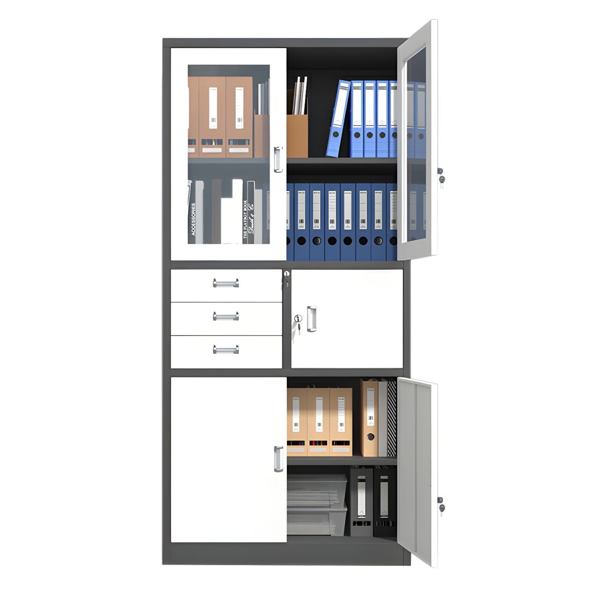 Metallic Filing Cabinet with a safe