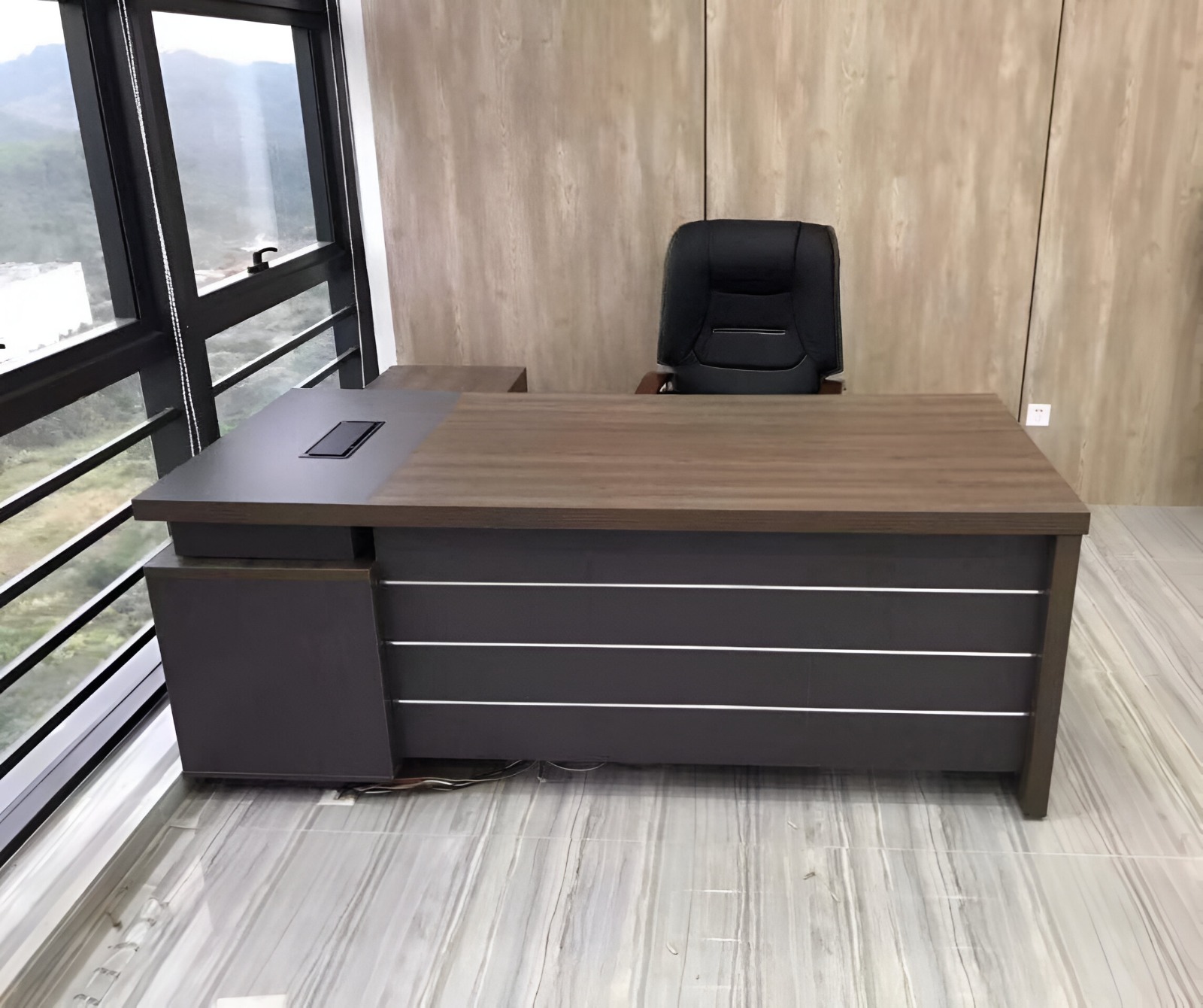1600mm Modern Grey Oak Veneer Executive Desk, 1600mm executive desk