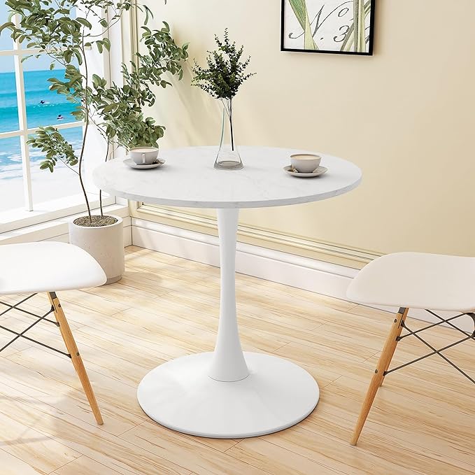 Elegant Metal Tulip Base Modern Dining Table