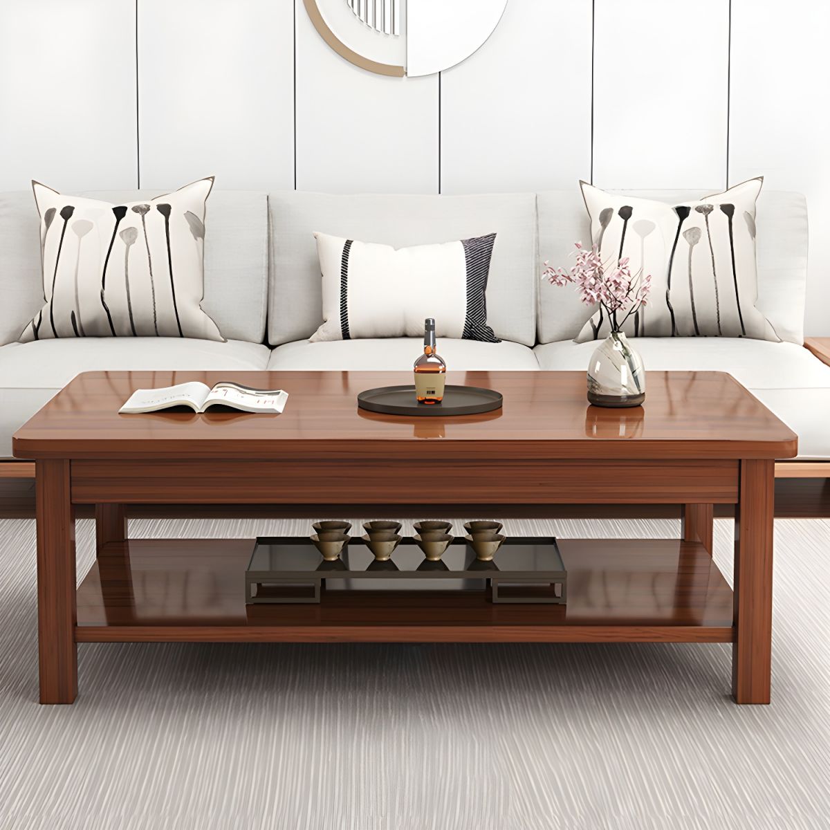 Modern Pine Wood Coffee Table