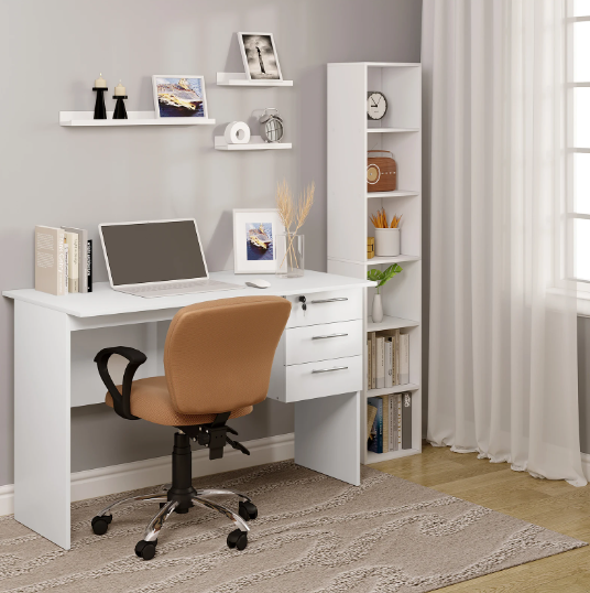 120cm Computer Desk with 3 Drawers