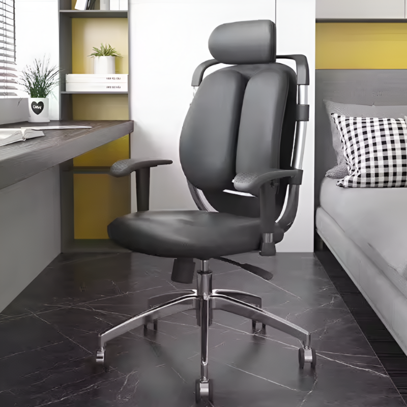 Kidney Leather Chair With Headrest