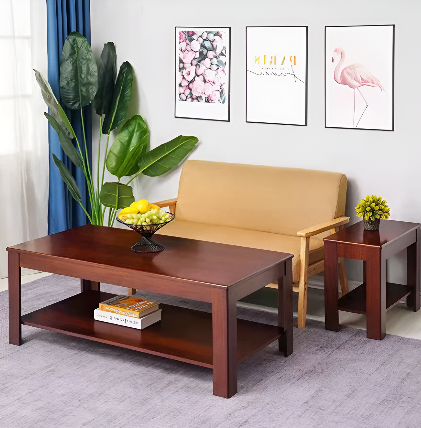 Modern Rectangular Walnut Coffee Table