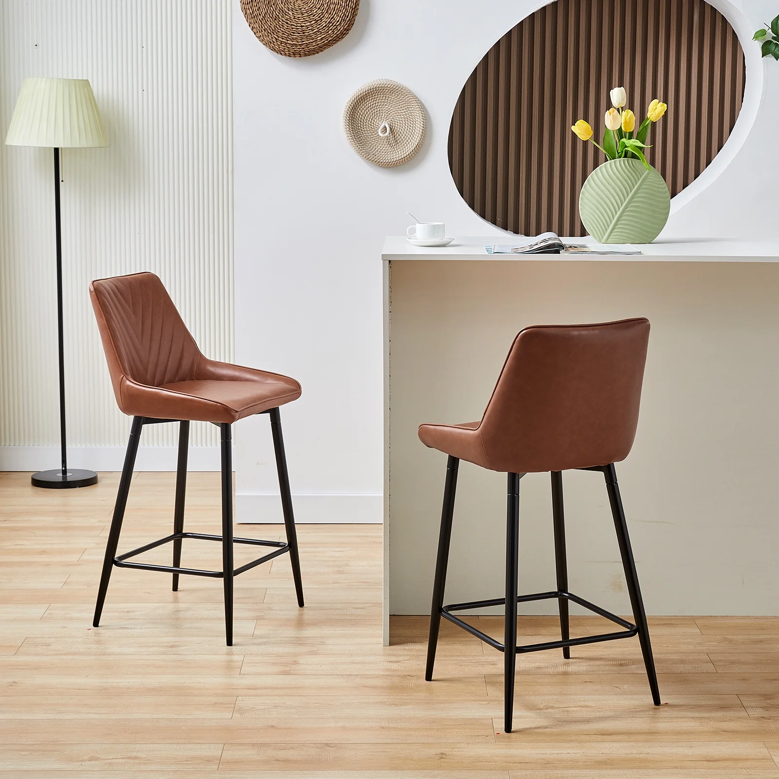Counter Height Leather Bar Stool