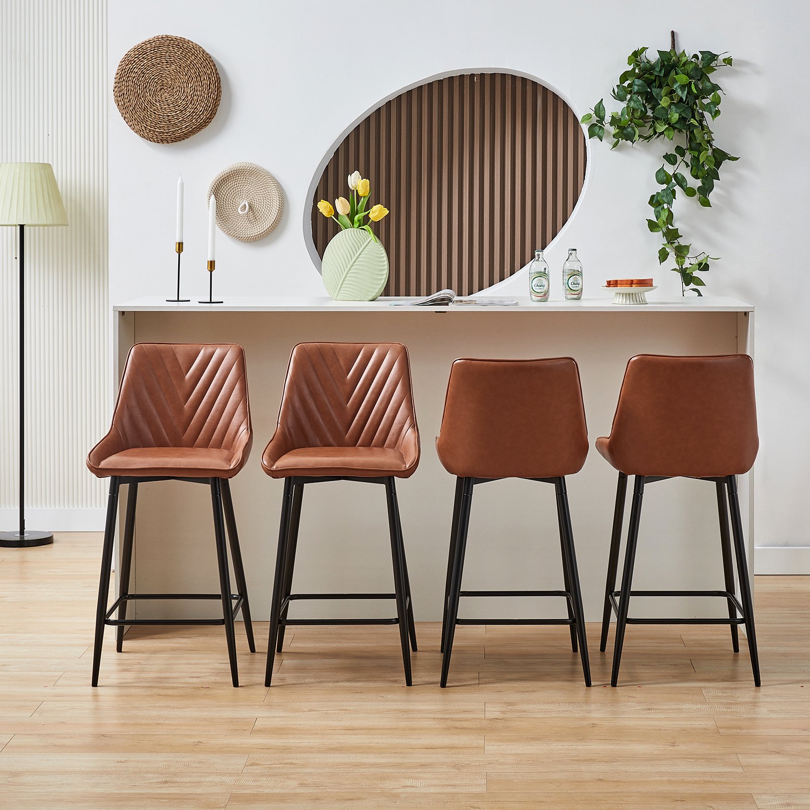 Counter Height Leather Bar Stool