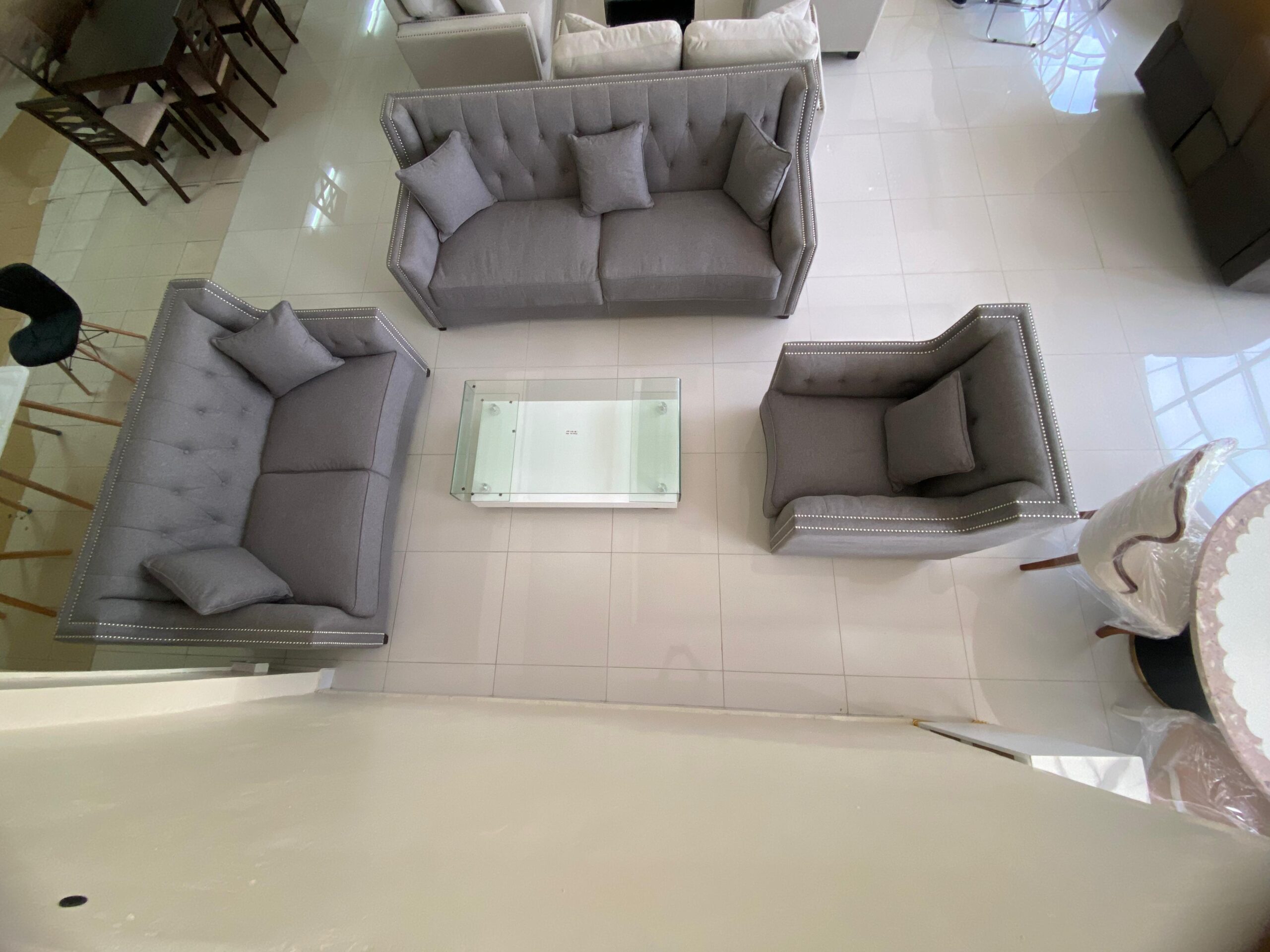 Modern gray 5-seater sofa set