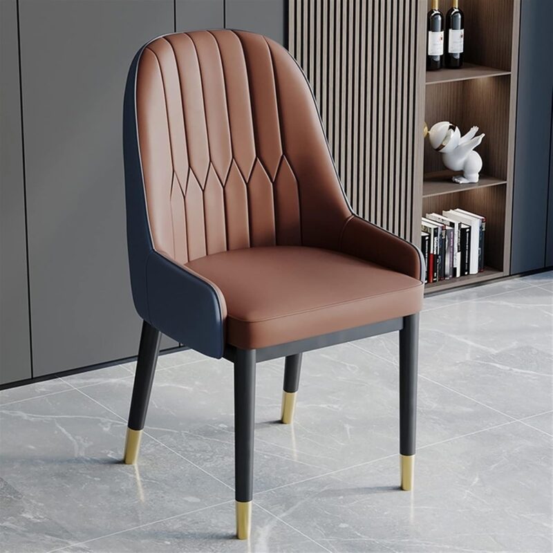 Modern Leather Brown Dining Chair