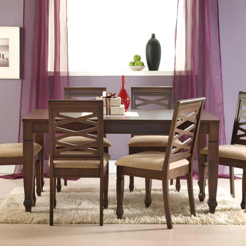 6-Seater Wooden Dining Table